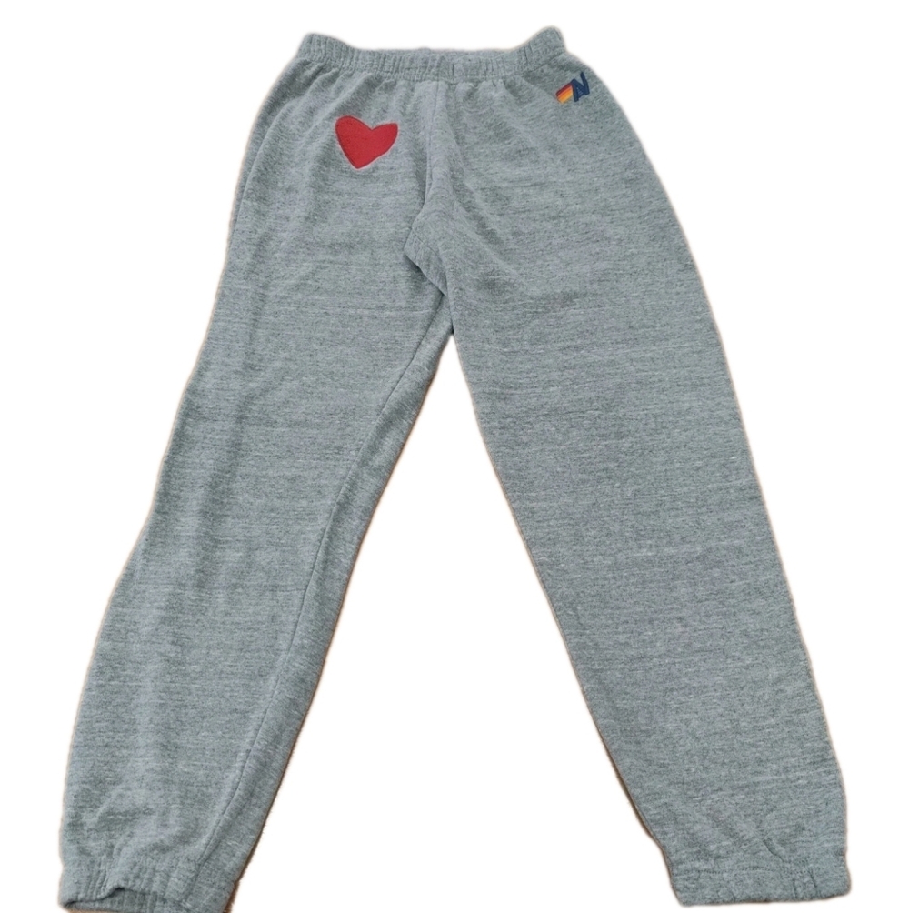 Aviator Nation Heart Logo Sweatpants Gray Women’s Size XS Joggers Outdoors G